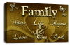 Gold Brown Cream Grey Family Quote canvas wall art picture print