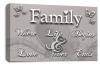 Powder Grey Family Quote canvas wall art picture print