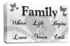 White Grey Black Family Quote canvas wall art picture print