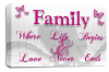 White Grey Pink Family Quote canvas wall art picture print