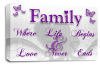 White Grey Purple Family Quote canvas wall art picture print