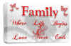 White Grey Red Family Quote canvas wall art picture print