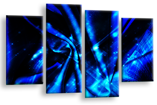 Black Blue Grey Abstract canvas wall art multi panel