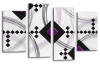 White purple black grey abstract diamond stripes canvas wall art picture print multi panel