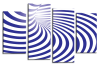 Blue White abstract swuirls stripes canvas wall art picture print multi panel