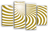 Gold White abstract swuirls stripes canvas wall art picture print multi panel