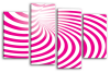 Pink Plum White abstract swuirls stripes canvas wall art picture print multi panel