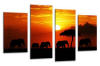 colourful sunset aftrican elephants multi panel wall art picture print