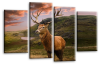 Scottish highland stag deer canvas wall art multi panel picture print