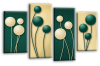 Cream green abstract floral canvas wall art picture print multi panel