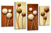 Cream bronze abstract floral canvas wall art picture print multi panel