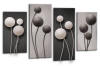 grey abstract floral canvas wall art picture print multi panel