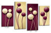 Cream plum purple abstract floral canvas wall art picture print multi panel