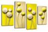 Cream yellow abstract floral canvas wall art picture print multi panel