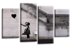 banksy canvas wall art picture print balloon girl black