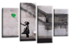 banksy canvas wall art picture print balloon girl green
