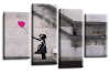 banksy canvas wall art picture print balloon girl pink