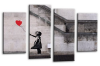 banksy canvas wall art picture print balloon girl red