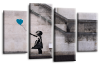 banksy canvas wall art picture print balloon girl red