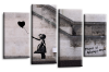 banksy always hope canvas wall art picture print black balloon girl