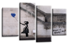 banksy always hope canvas wall art picture print blue balloon girl