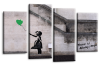 banksy always hope canvas wall art picture print green balloon girl