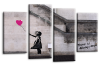 banksy always hope canvas wall art picture print pink balloon girl