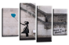 banksy always hope canvas wall art picture print teal balloon girl