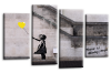 banksy always hope canvas wall art picture print yellow balloon girl