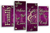 Family Quote Purple Cream Canvas Wall art picture print multi panel