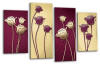 Purple plum cream floral flowers multi panel canvas wall art picture print