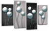 Grey Duck egg abstract floral canvas wall art picture print multi panel