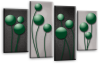 Grey Green abstract floral canvas wall art picture print multi panel