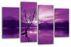 Purple Grey Cream Landscape lake mountains multi panel canvas wall art picture print