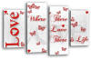 White Red grey love quote canvas wall art picture print multi panel