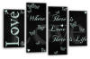 Black Duck Egg grey love quote canvas wall art picture print multi panel