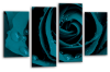 Teal Open rose canvas wall art picture print multi panel