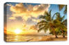 Tropical beach palm trees sand sunshine canvas wall art picture print panel