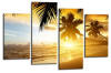 Tropical beach palm trees sand sunshine canvas wall art picture print multi panel