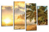 Tropical beach palm trees sand sunshine canvas wall art picture print multi panel