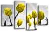 Yellow Tulips flowers canvas wall art picture print multi panel canvas wall art