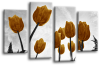 Golden Tulips flowers canvas wall art picture print multi panel canvas wall art