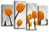 Orange Tulips flowers canvas wall art picture print multi panel canvas wall art