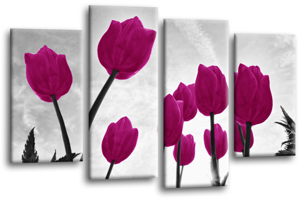 Tulips flowers canvas wall art picture print multi panel canvas wall art