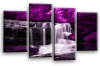Purple grey Autumn forrest waterfall canvas wall art picture print multi panel