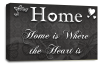 Home Love Quote Wall Art Print Grey Canvas