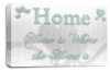 Home Love Quote Wall Art Picture Print Duck Egg White