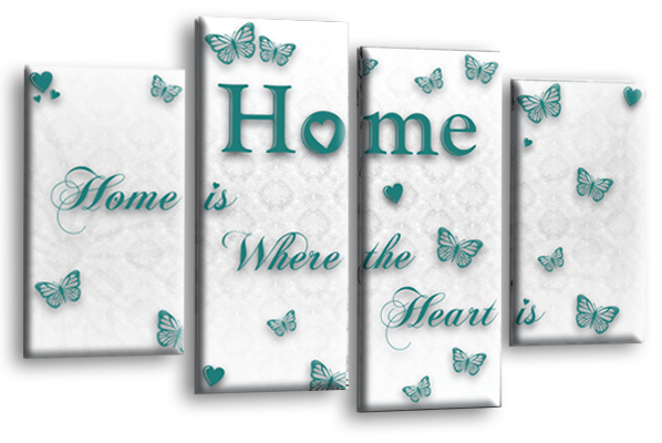 Home Love Wall Art Canvas Picture Print Split Panel