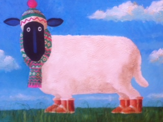 Toni Goffe Artist Original Sheep Art Painting