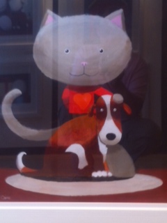 Toni Goffe Artist Original Sheep Cat Dog Art Painting